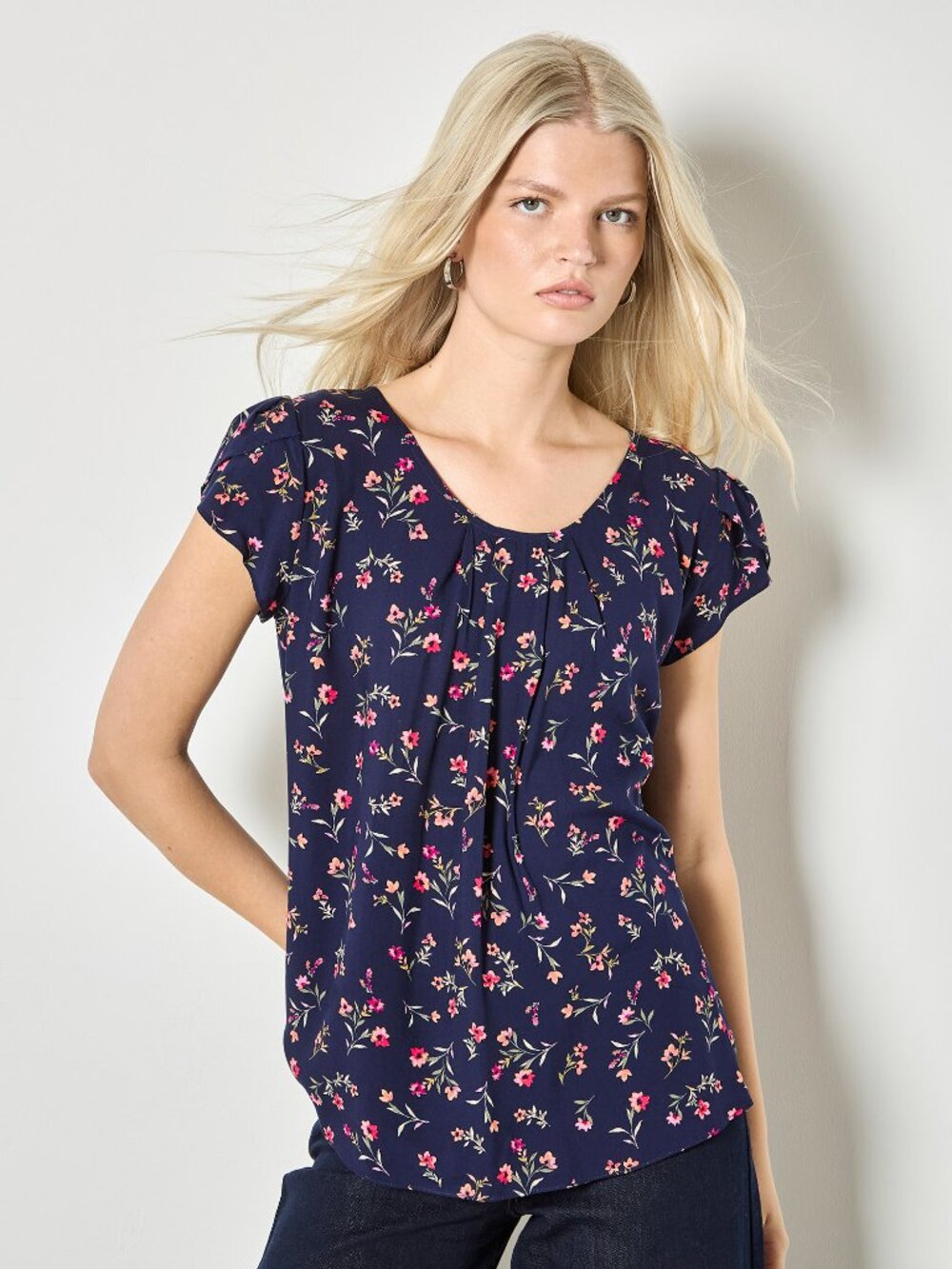 Floral Short Sleeve Blouse